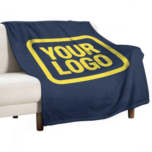 Custom Navy Blue Pale Yellow Blanket