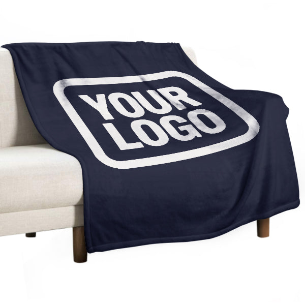 Custom Steel Blue White Blanket