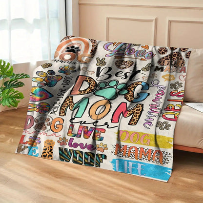 Blanket for Dog Mom Gifts - Best Dog Mom Ever - From Mom Dad, Birthday Christmas Everyday Encouragement, Inspirational Motivational