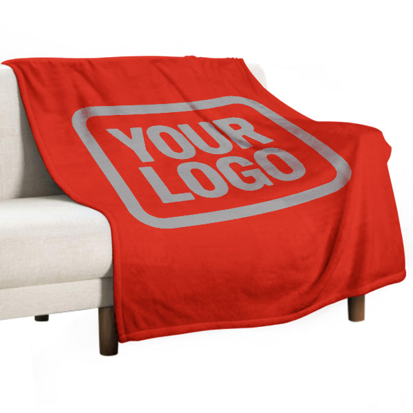 Custom Orange-Red Gray Blanket