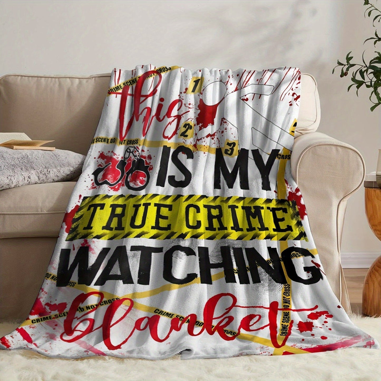 Gifts for True Crime Fans Blanket, "This Is My True Crime Watching Blanket," From Parents, Birthday, Christmas, Everyday Encouragement, Motivational