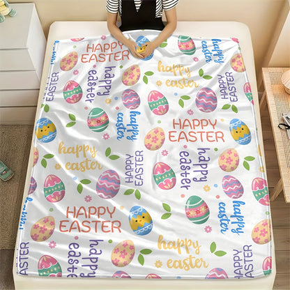 Blanket for Son Gifts, “Happy Easter”, From Parents, Easter Holiday Birthday Christmas, Inspirational Theme