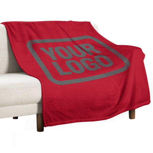 Custom Red Dark Gray Blanket