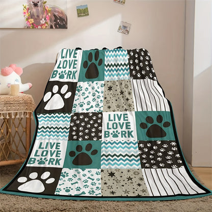 Gifts for Dog Lover Blanket - Live Love Bork - From Pet Parent, Birthday Christmas Everyday Encouragement, Inspirational Pets