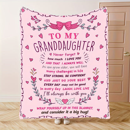 Blanket for Granddaughter Gifts - To My Granddaughter Never forget how much I love you and that I always will - From Grandparents, Birthday, Christmas, Everyday Encouragement, Inspirational