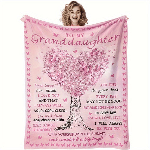 Blanket for Granddaughter Gifts - Never forget how much I love you and that I always will,” From Grandma Grandpa, Birthday Christmas Everyday Encouragement, Inspirational Motivational