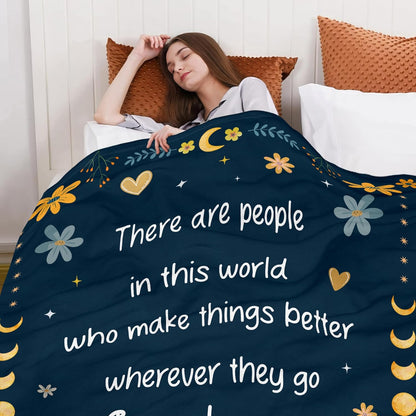 Blanket for Son Gifts, “There are people in this world who make things better... Thank you for being one of them”, From Mom Dad, Birthday Christmas Graduation, Inspirational Motivational