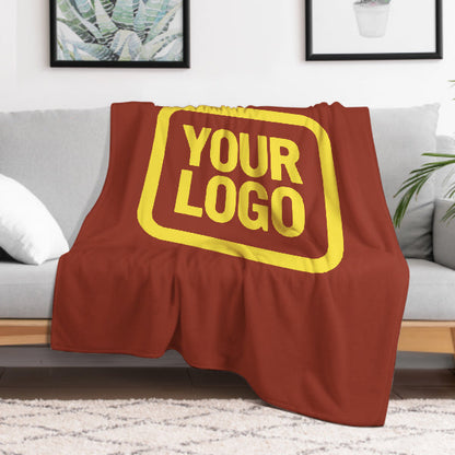 Custom Coral Red Pale Yellow Blanket