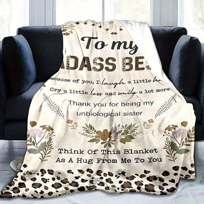 Blanket for Bestie Gifts - To my BADASS BESTIE Because of you I laugh a little harder Cry a little less and smile a lot more - From Friend, Birthday Christmas Everyday Encouragement, Inspirational Motivational
