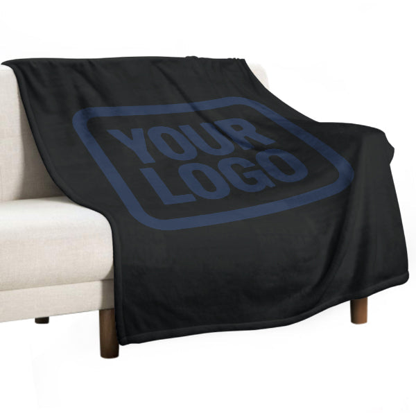 Custom Black Navy Blue Blanket