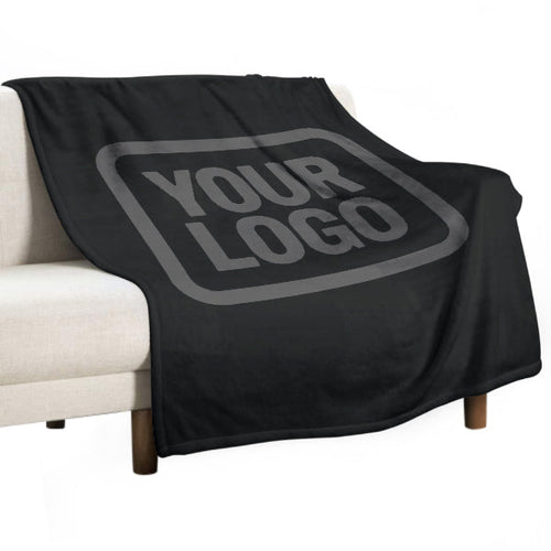 Custom Black Dark Gray Blanket