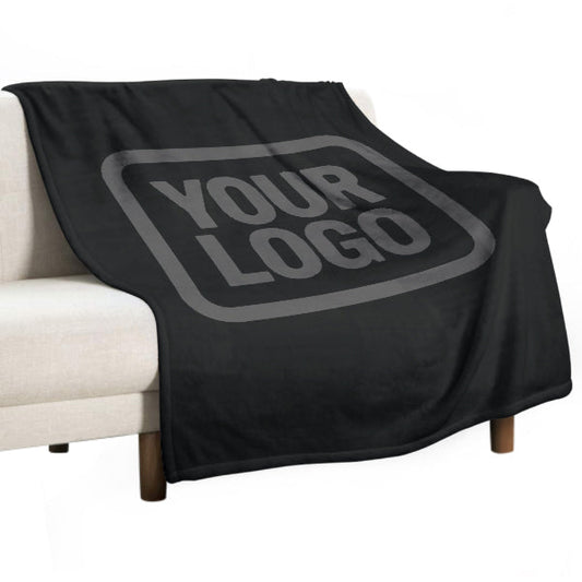 Custom Black Dark Gray Blanket
