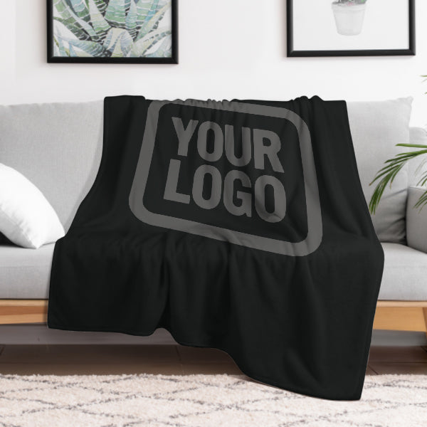Custom Black Dark Gray Blanket