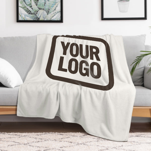 Custom White Brown Blanket