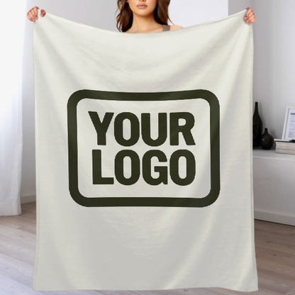 Custom White Dark Olive Blanket