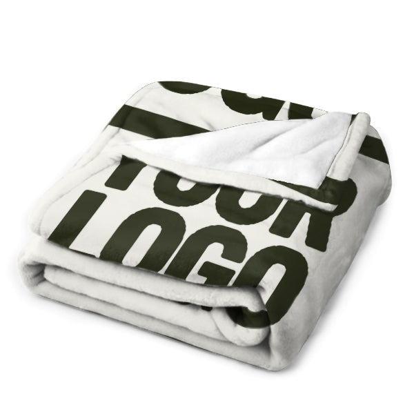 Custom White Dark Olive Blanket