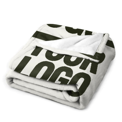 Custom White Dark Olive Blanket