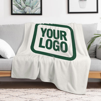 Custom White Moss Green Blanket