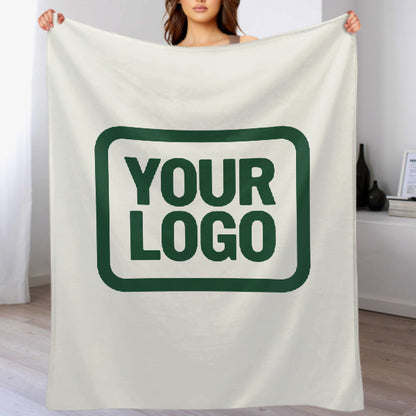 Custom White Moss Green Blanket