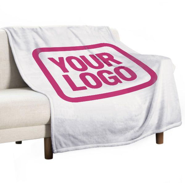 Custom White Pink Blanket