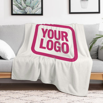 Custom White Pink Blanket