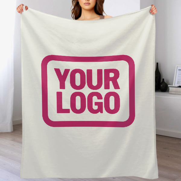 Custom White Pink Blanket