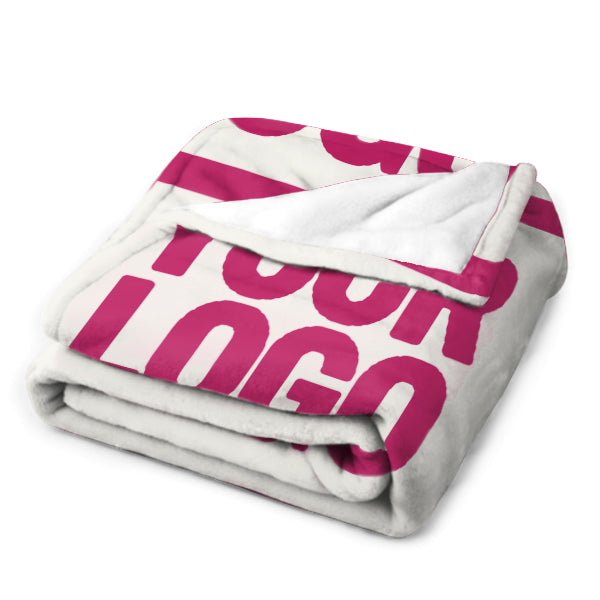 Custom White Pink Blanket