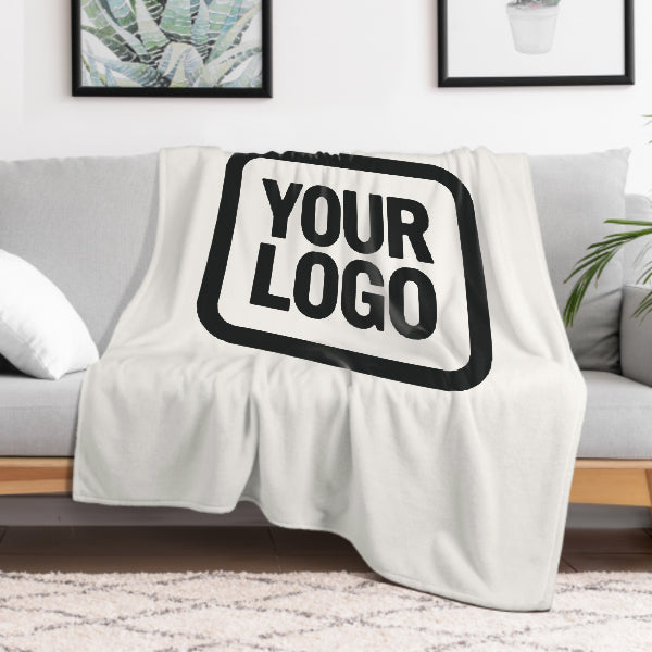 Custom White Black Blanket