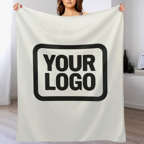 Custom White Black Blanket