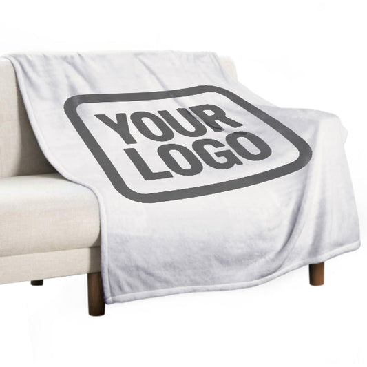 Custom White Dark Gray Blanket