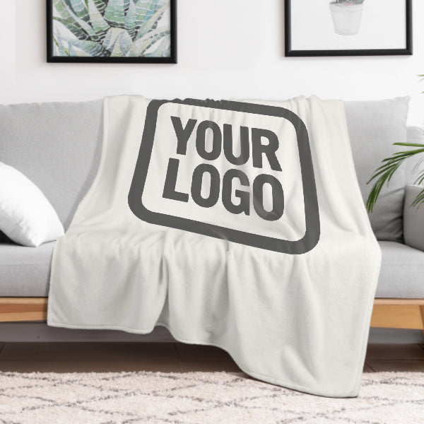 Custom White Dark Gray Blanket