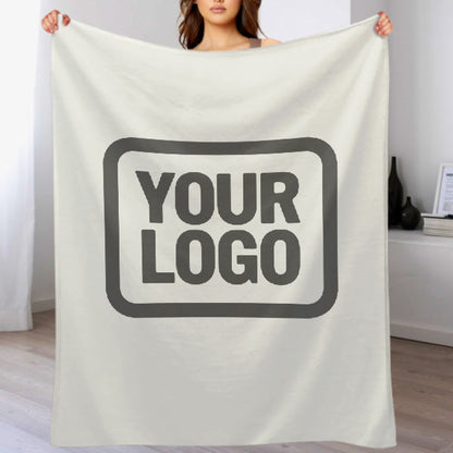 Custom White Dark Gray Blanket