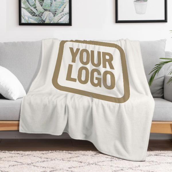 Custom White Light Khaki Blanket