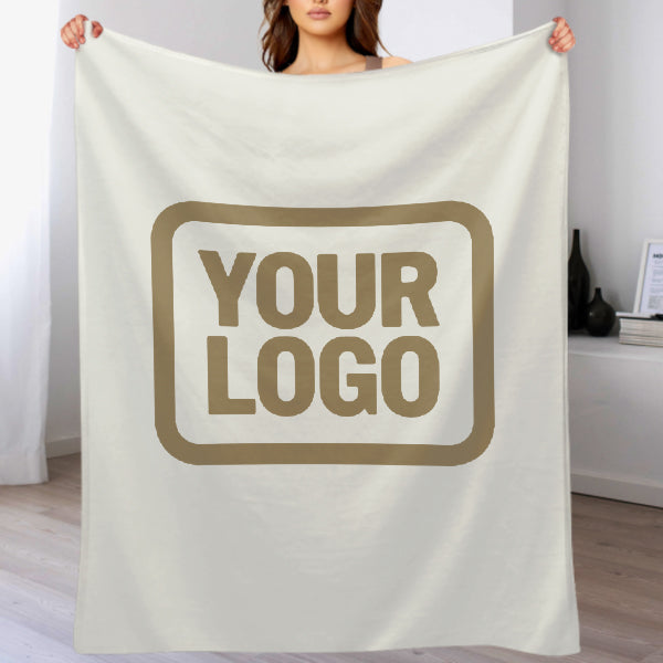 Custom White Light Khaki Blanket