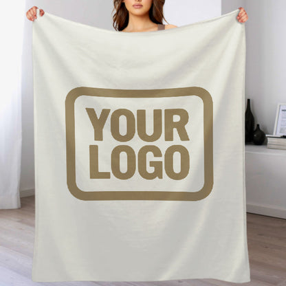 Custom White Light Khaki Blanket