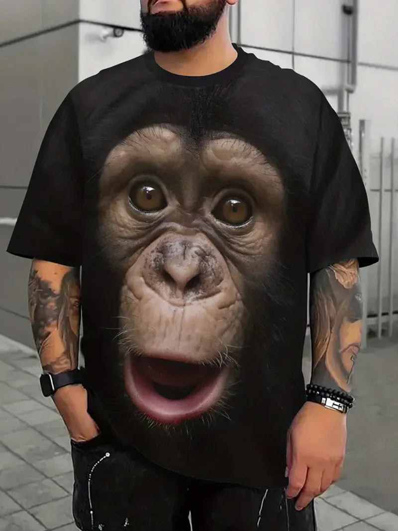 Men's Personalized 3D Gorilla Print T-shirt