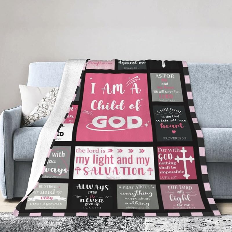Blanket for Daughter Gifts, “I Am a Child of God”, From Mom Dad, Birthday, Christmas, Graduation, Inspirational Theme