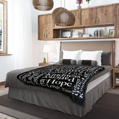 Blanket for Son Gifts, “Dream Joy Hope Blessed Kindness Inspire”, From Mom Dad, Birthday Christmas Graduation, Inspirational Motivational