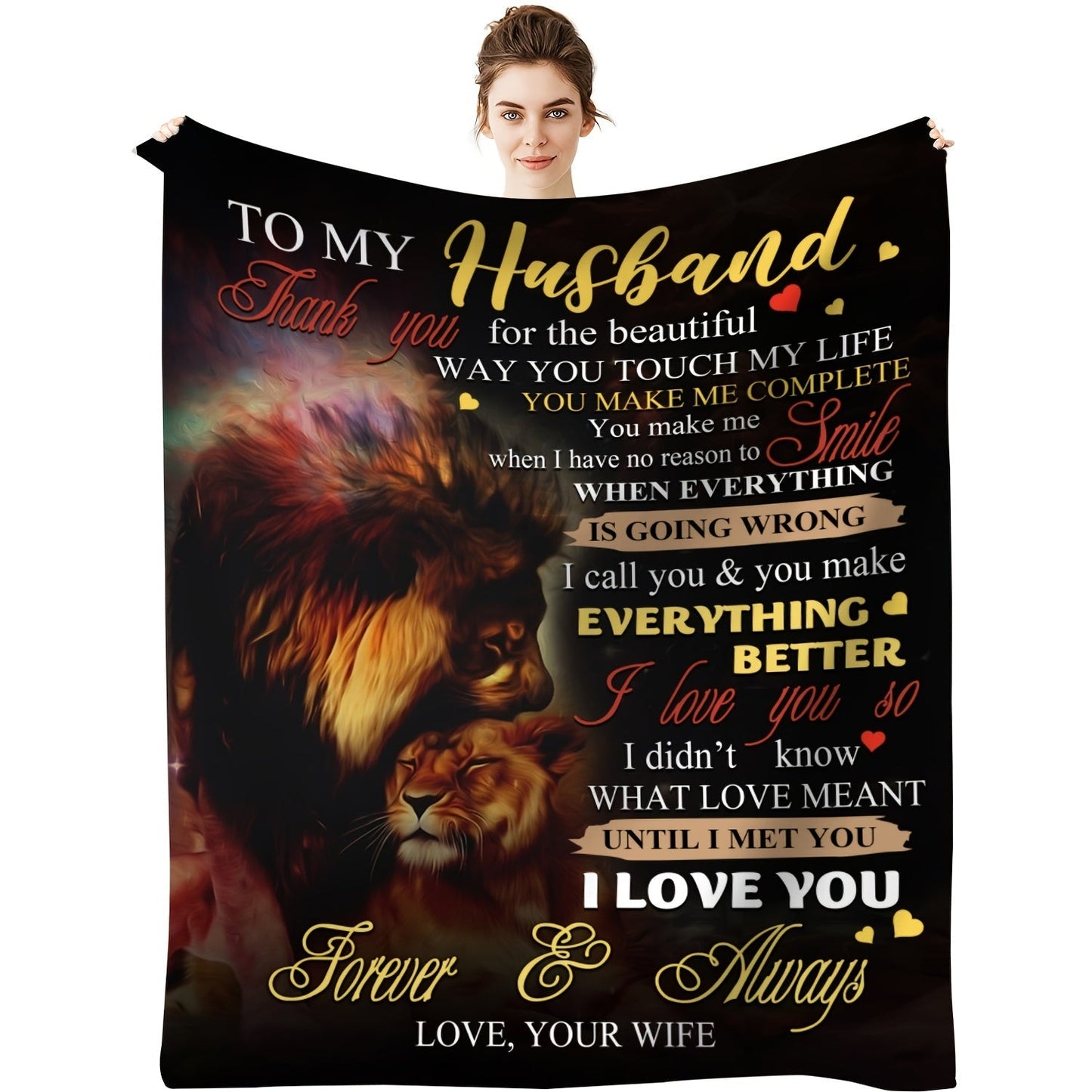 Blanket for Husband Gifts - Thank you for the beautiful way you touch my life, I love you so - From Wife, Birthday, Anniversary, Everyday Encouragement, Inspirational