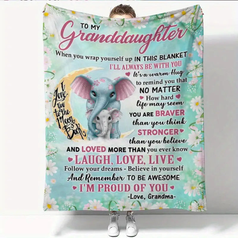Blanket for Granddaughter Gifts - I’m Proud of You,” From Grandma, Birthday, Christmas, Everyday Encouragement, Inspirational Motivational Blanket