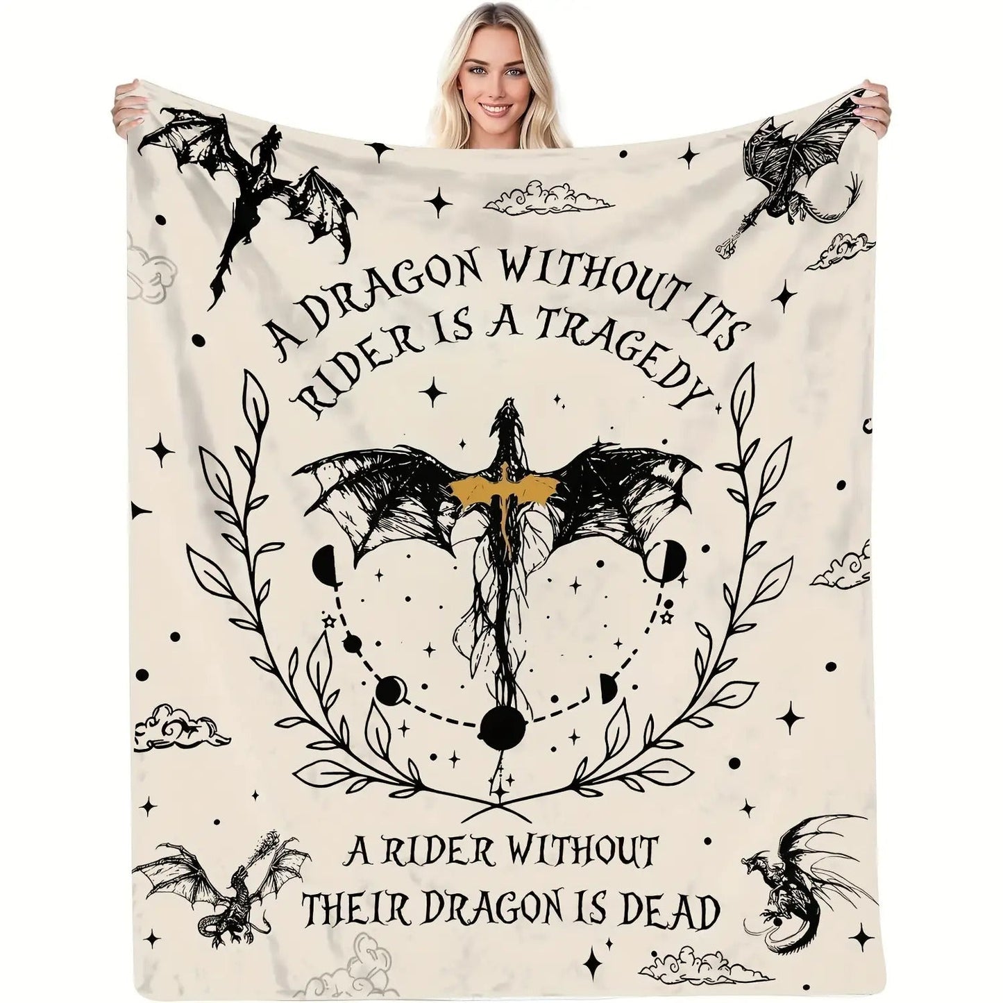 Gifts for Rider Blanket - A dragon without its rider is a tragedy, a rider without their dragon is dead,” From Parents, Birthday, Christmas, Everyday Encouragement, Inspirational