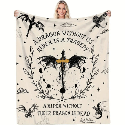 Gifts for Rider Blanket - A dragon without its rider is a tragedy, a rider without their dragon is dead,” From Parents, Birthday, Christmas, Everyday Encouragement, Inspirational