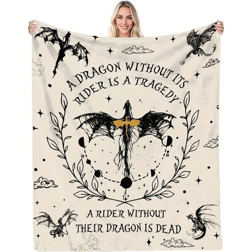 Gifts for Rider Blanket - A dragon without its rider is a tragedy, a rider without their dragon is dead,” From Parents, Birthday, Christmas, Everyday Encouragement, Inspirational