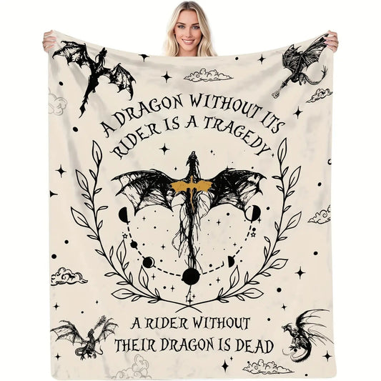 Gifts for Rider Blanket - A dragon without its rider is a tragedy, a rider without their dragon is dead,” From Parents, Birthday, Christmas, Everyday Encouragement, Inspirational