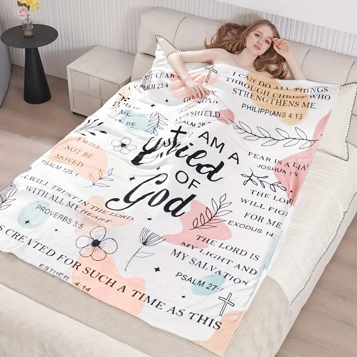 Inspirational Gifts for Son Blanket - I Am a Child of God - From Parents, Birthday, Christmas, Everyday Encouragement, Motivational Blanket
