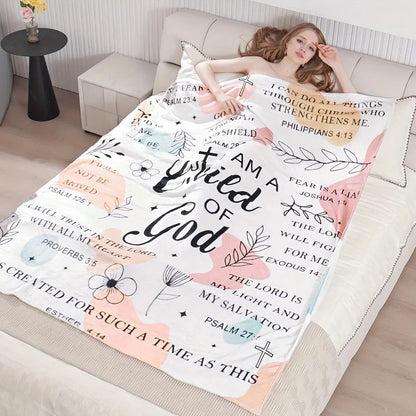 Inspirational Gifts for Son Blanket - I Am a Child of God - From Parents, Birthday, Christmas, Everyday Encouragement, Motivational Blanket