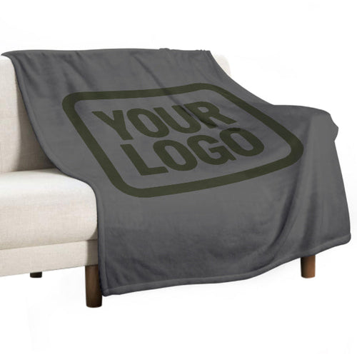 Custom Dark Gray Dark Olive Blanket