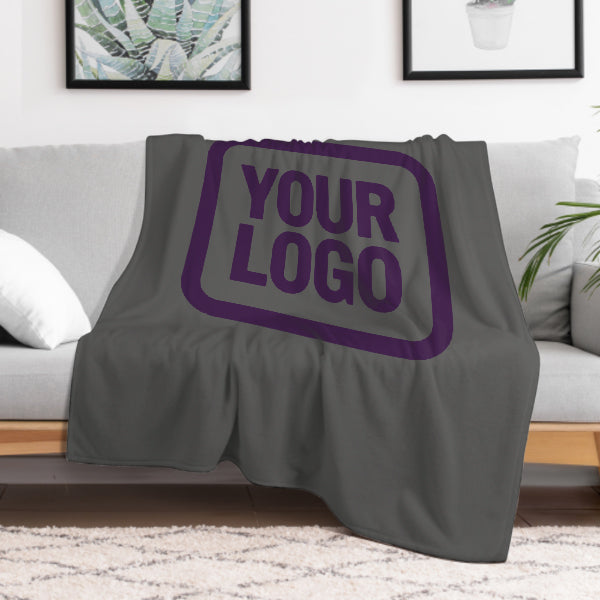 Custom Dark Gray Purple Blanket