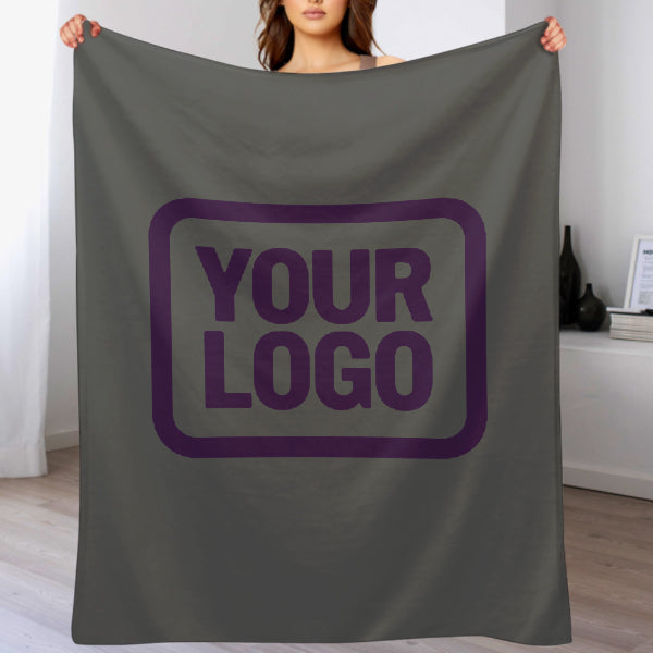 Custom Dark Gray Purple Blanket