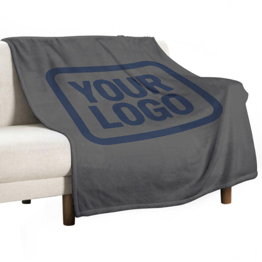 Custom Dark Gray Navy Blue Blanket